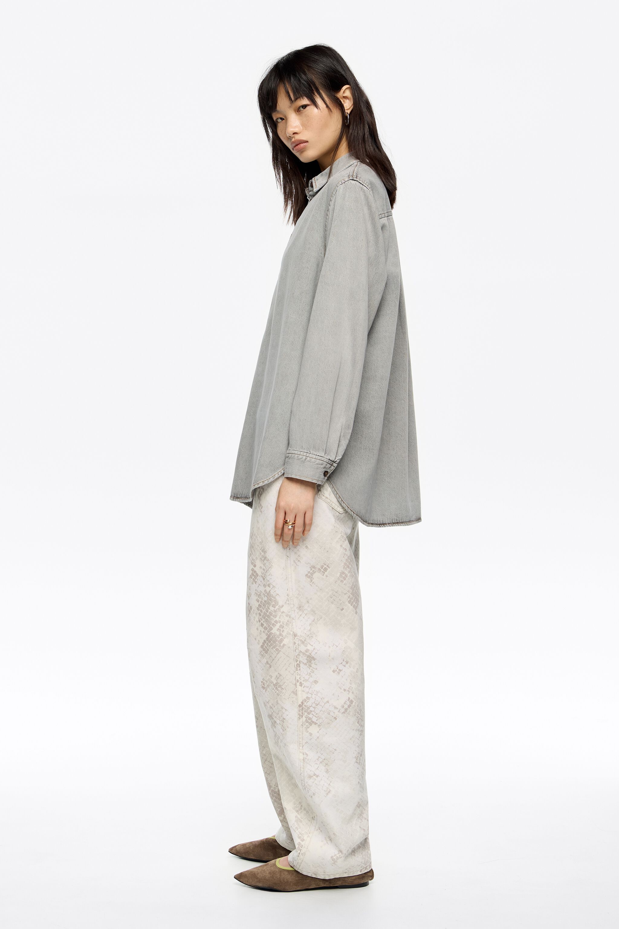 BARREL - Taupe Snake denim jeans