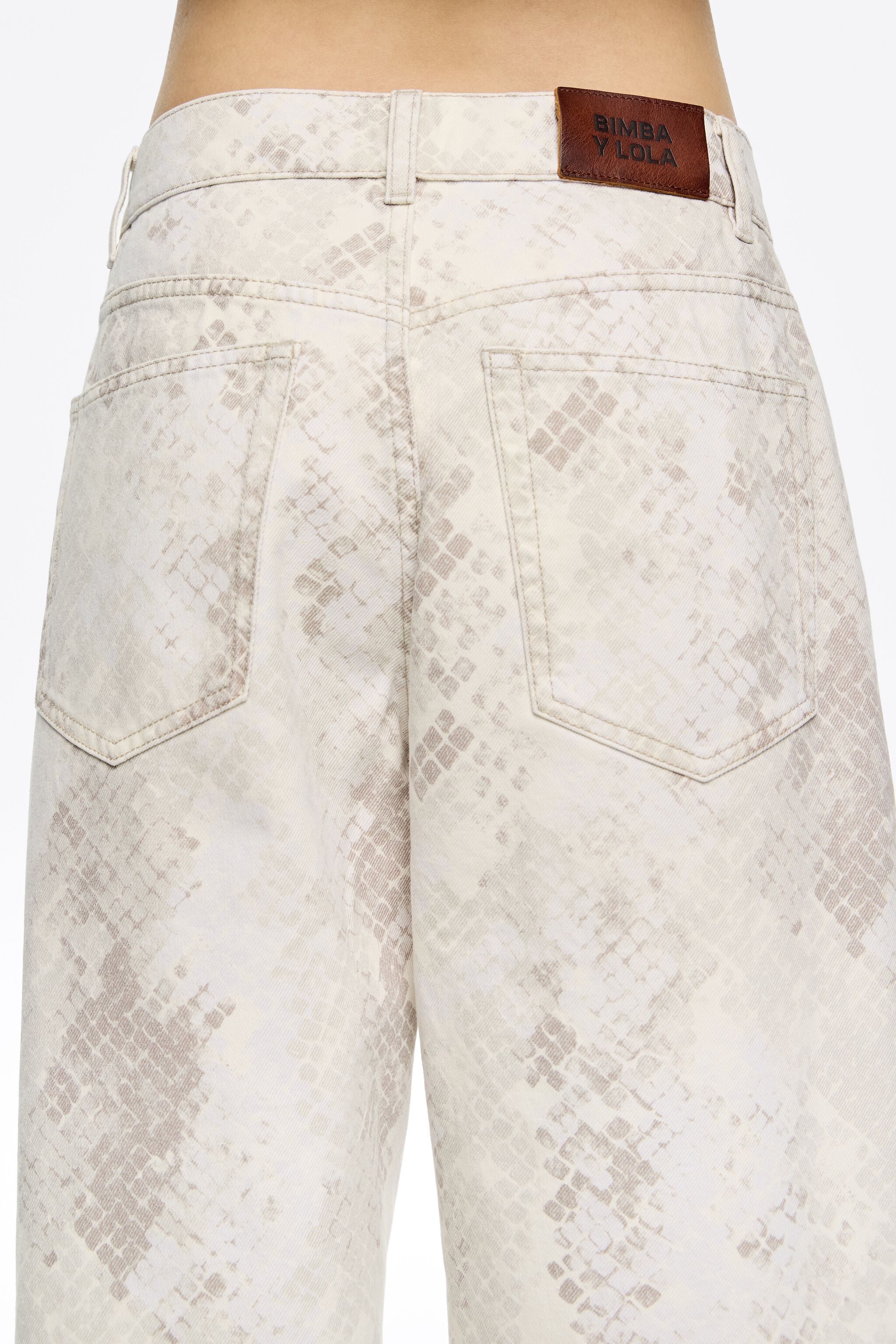 BARREL - Taupe Snake denim jeans