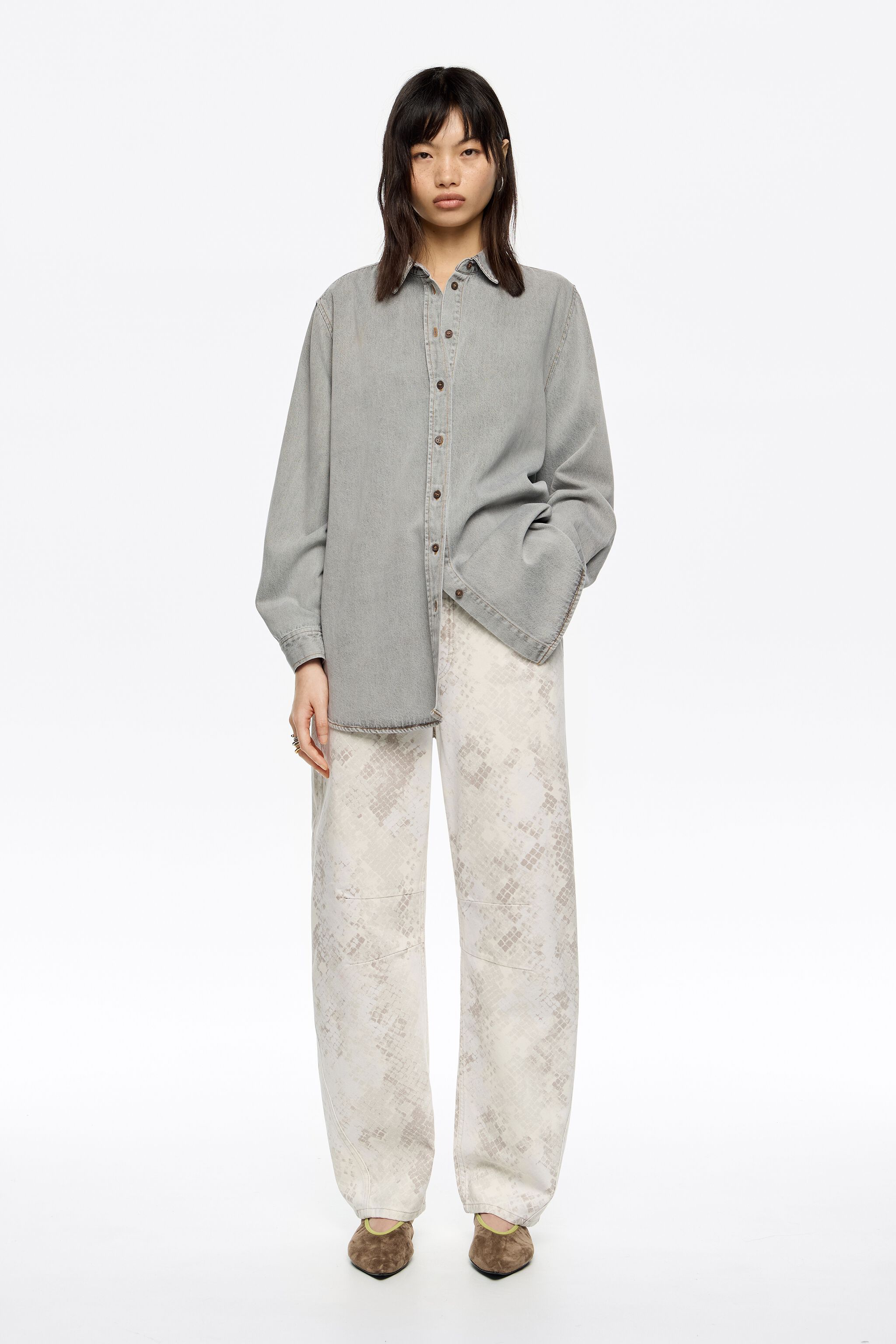 BARREL - Taupe Snake denim jeans