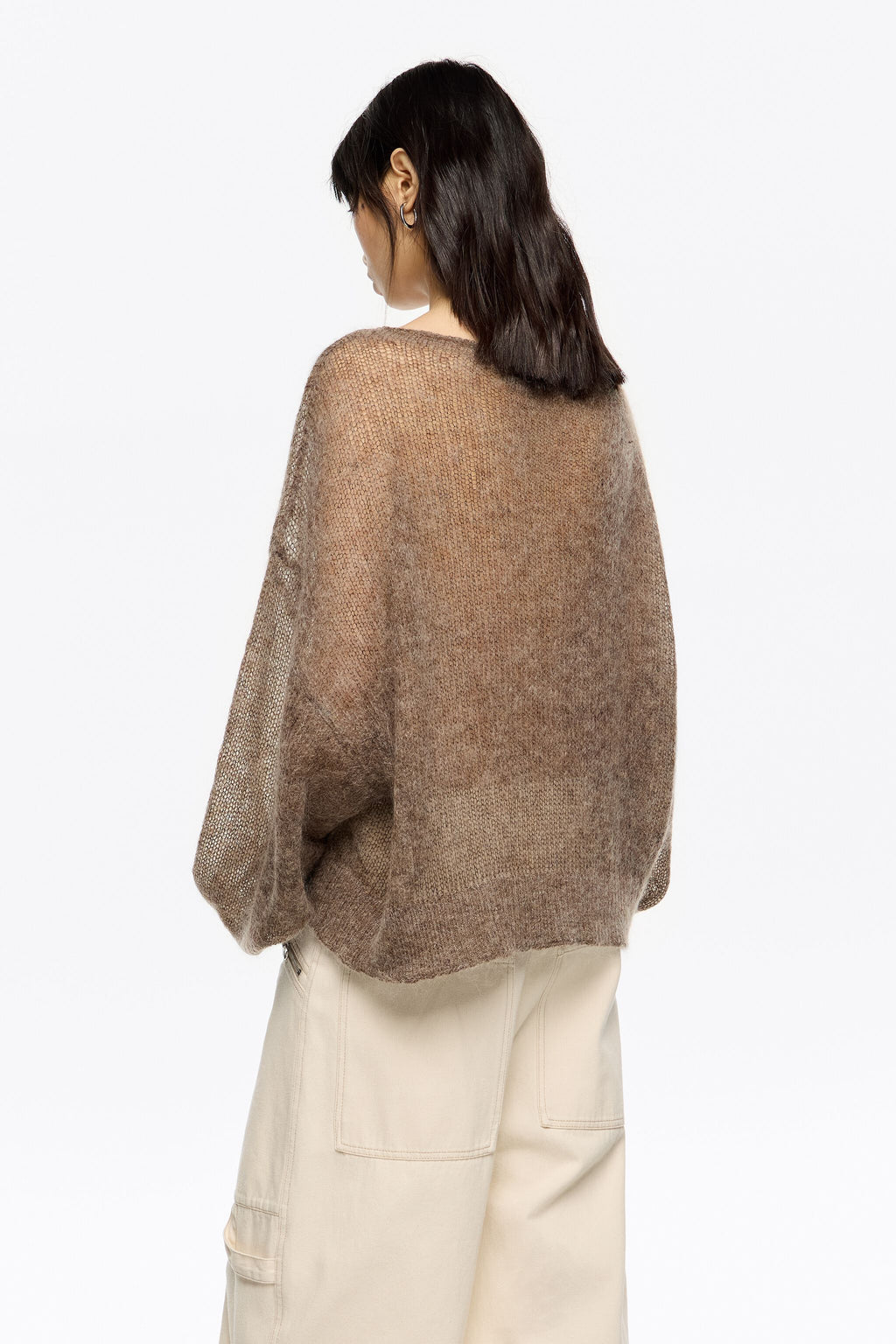Oversize taupe mohair wool sweater