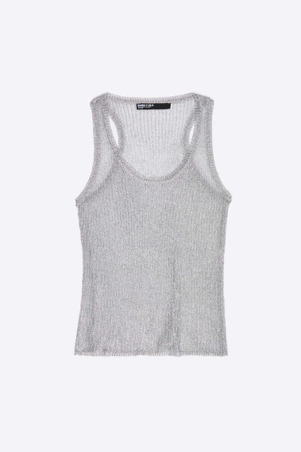 silver lurex knit top