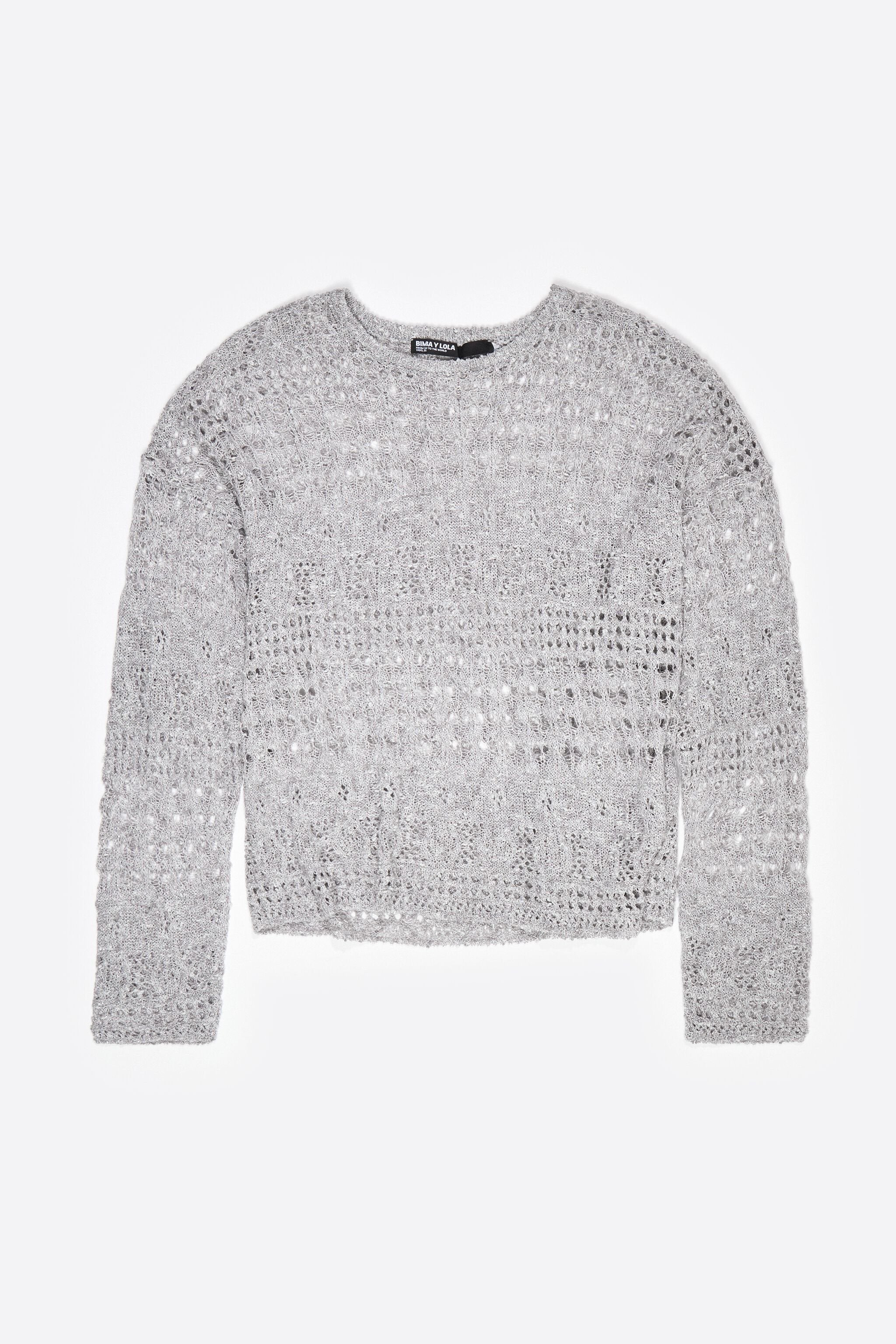 silver lurex openwork sweater