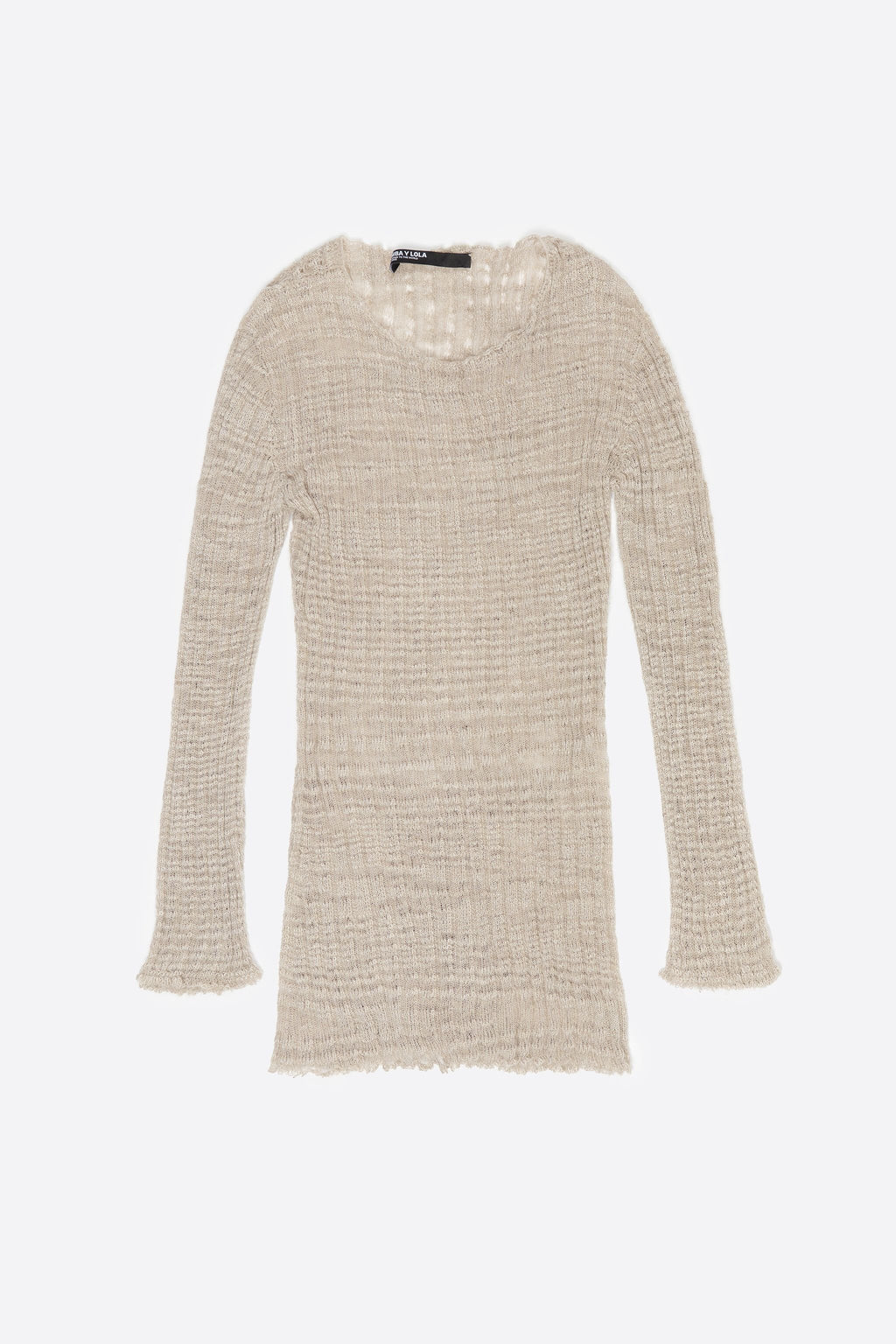 Sand fitted knit jumper
