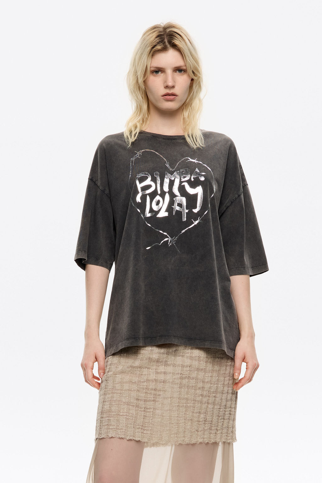 Washed black heart logo T-shirt