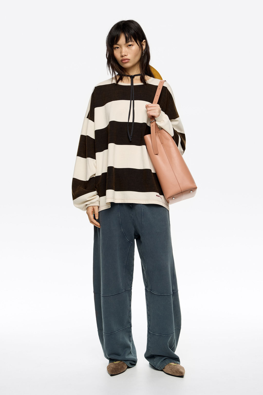 Oversize brown striped T-shirt