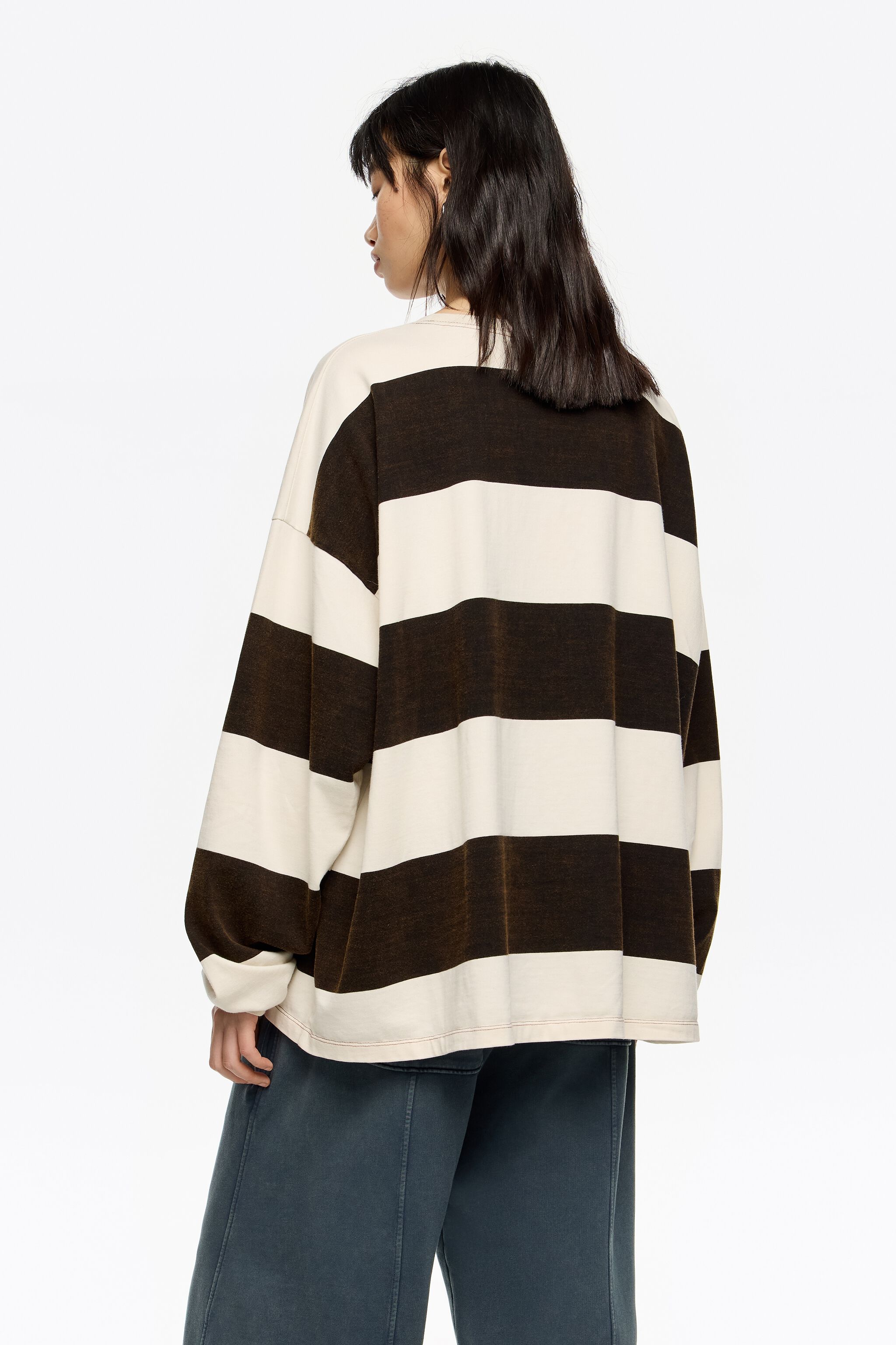 Oversize brown striped T-shirt