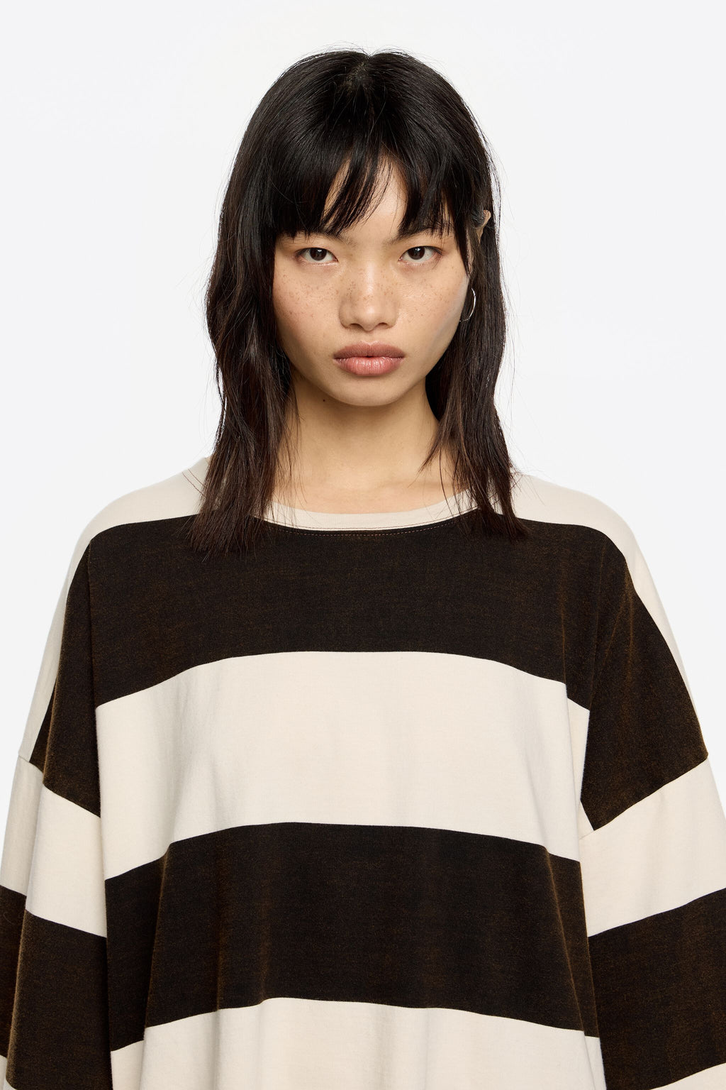 Oversize brown striped T-shirt