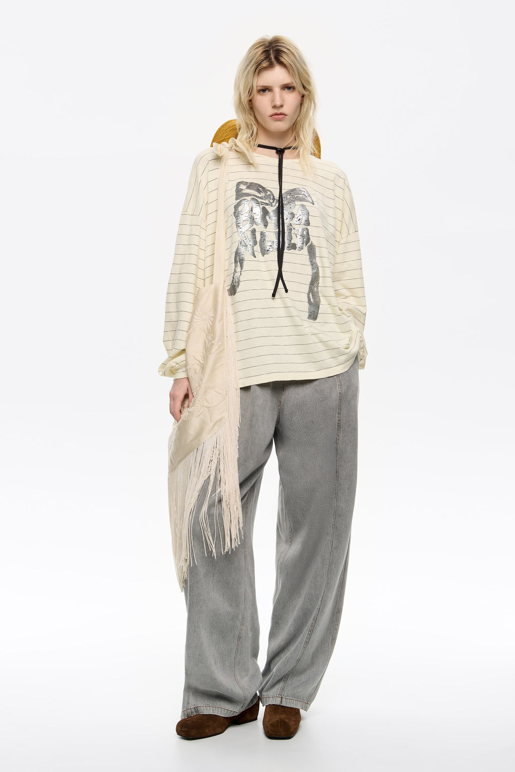 Oversize vanilla logo tie T-shirt