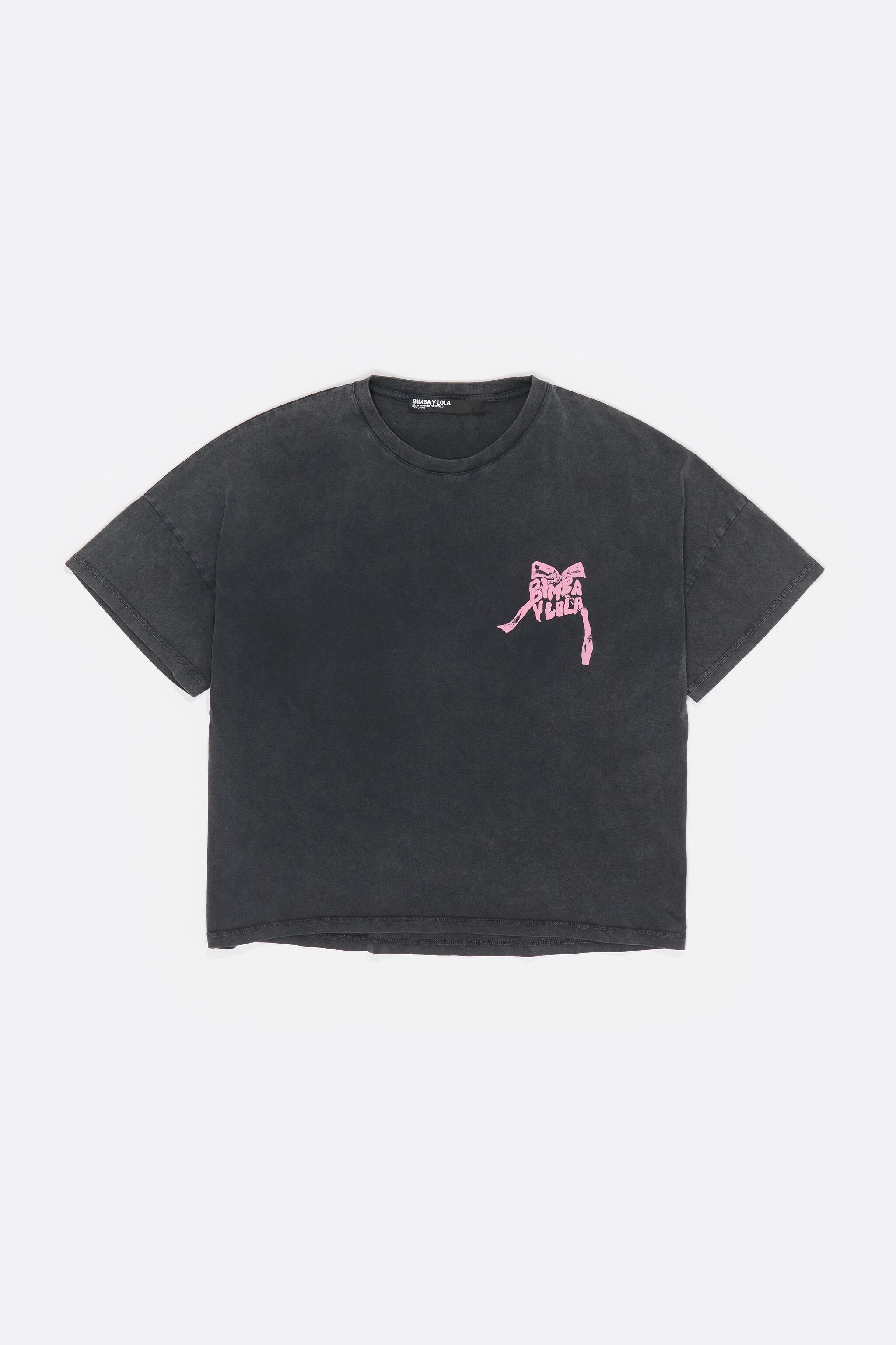 Washed black logo tie T-shirt