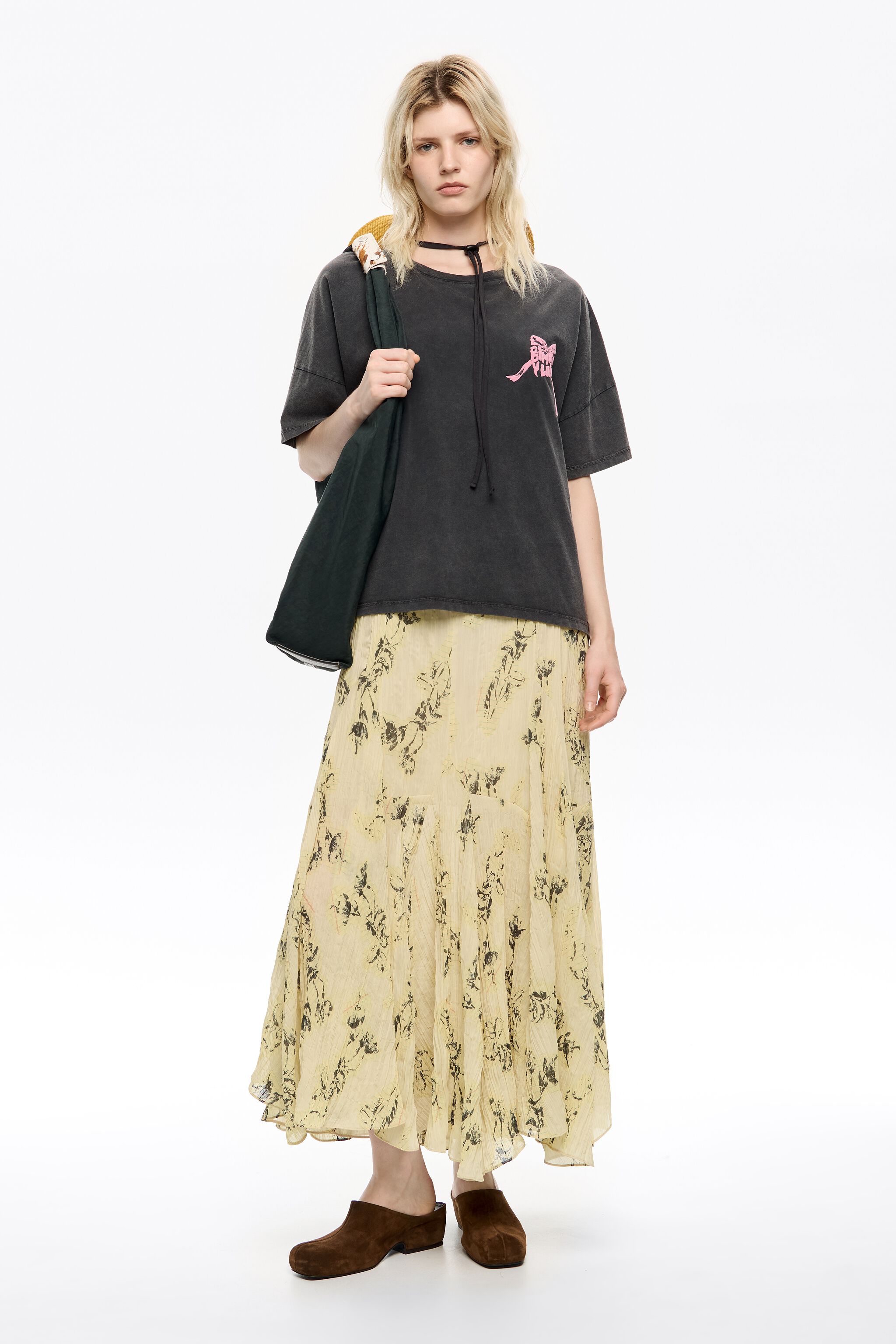 Washed black logo tie T-shirt