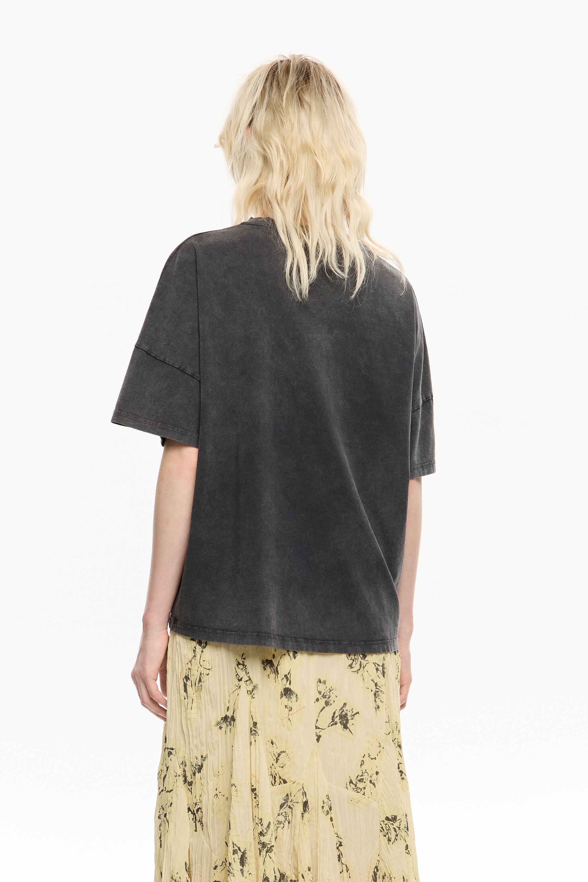 Washed black logo tie T-shirt