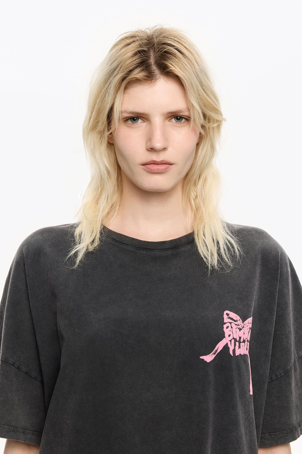 Washed black logo tie T-shirt