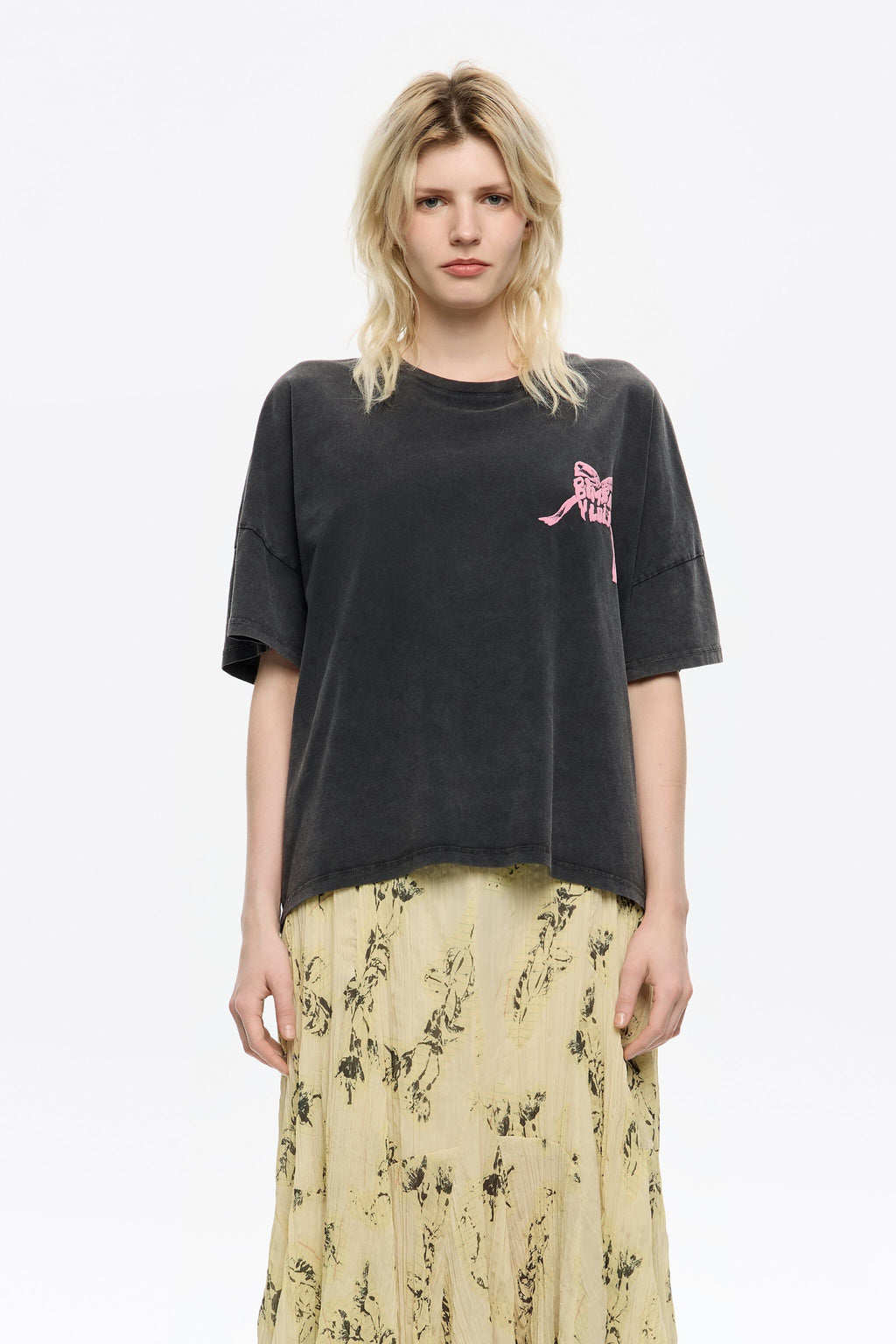 Washed black logo tie T-shirt