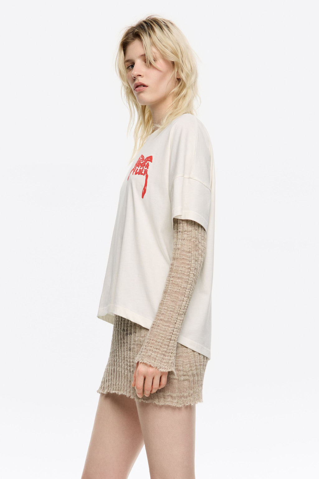 Ivory logo tie T-shirt