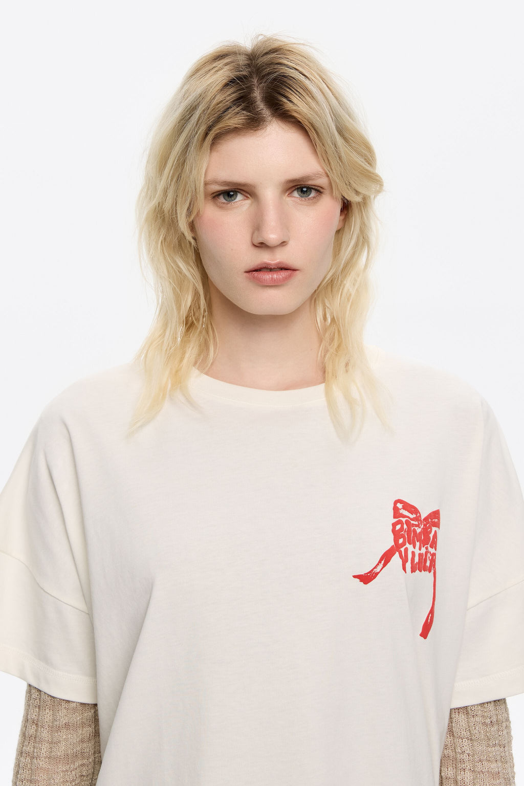 Ivory logo tie T-shirt