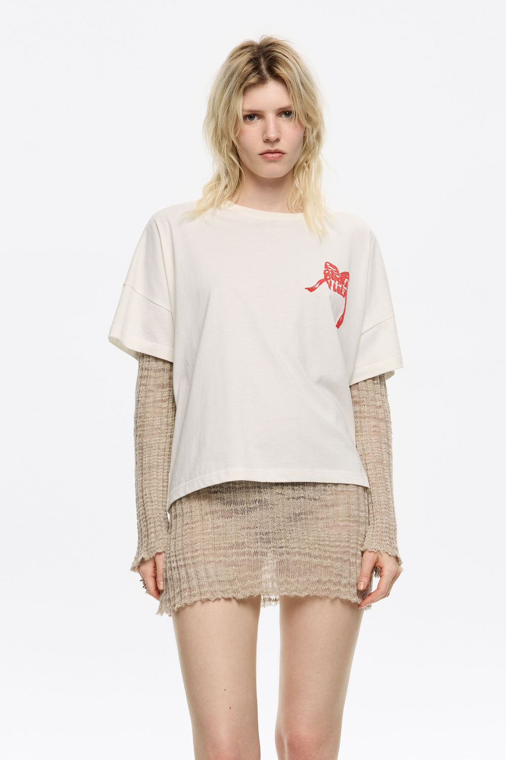 Ivory logo tie T-shirt