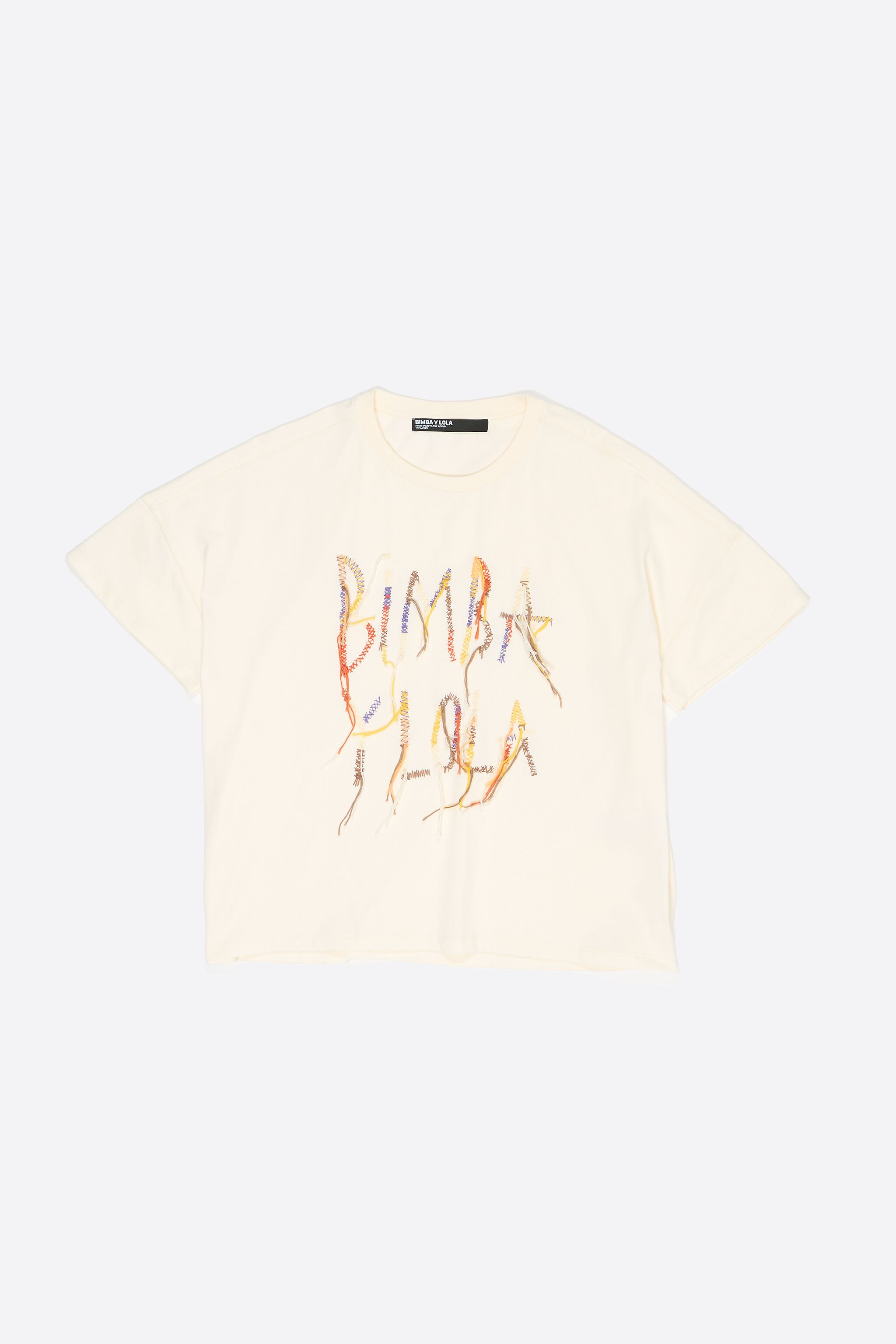 Vanilla fringed logo T-shirt