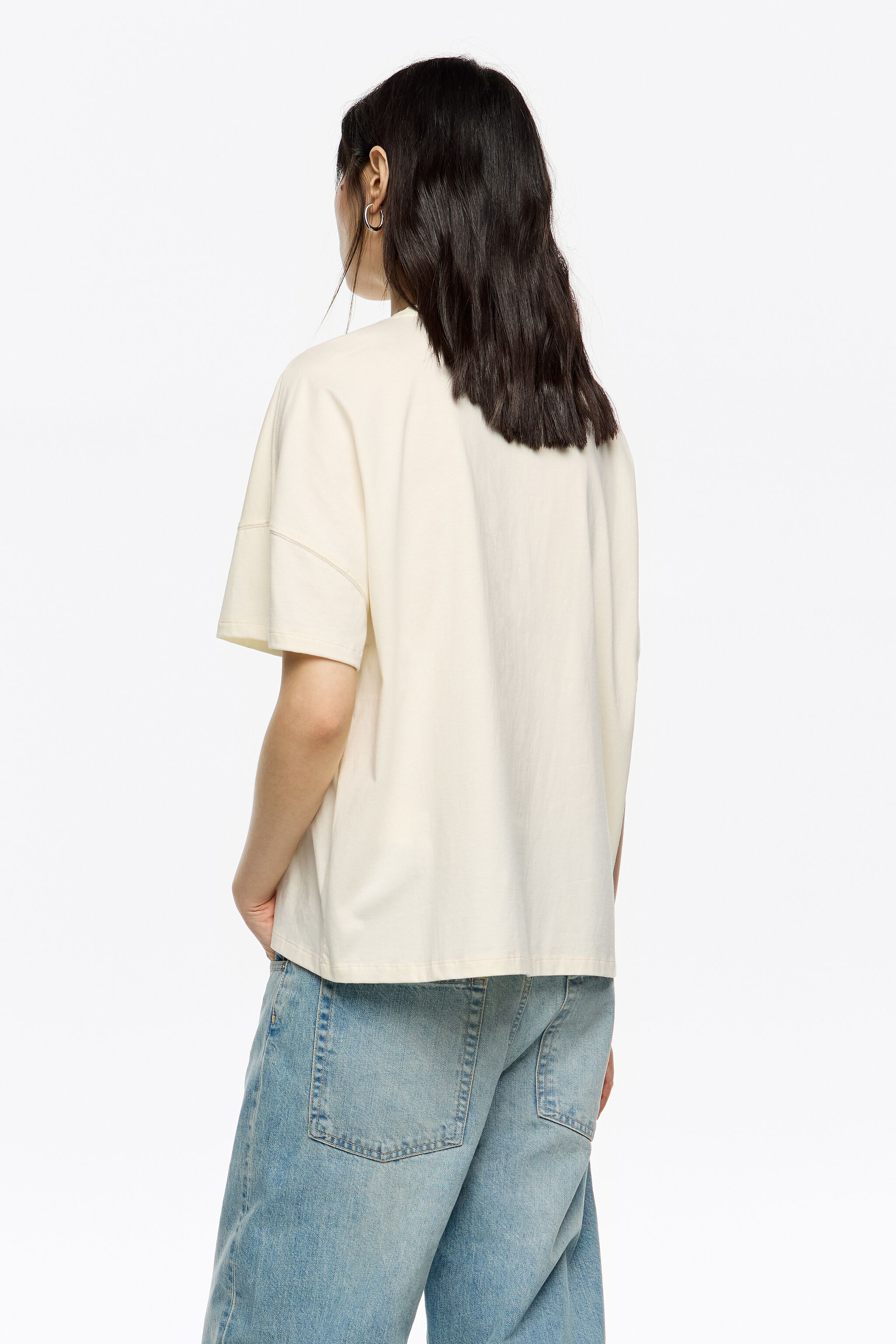 Vanilla fringed logo T-shirt