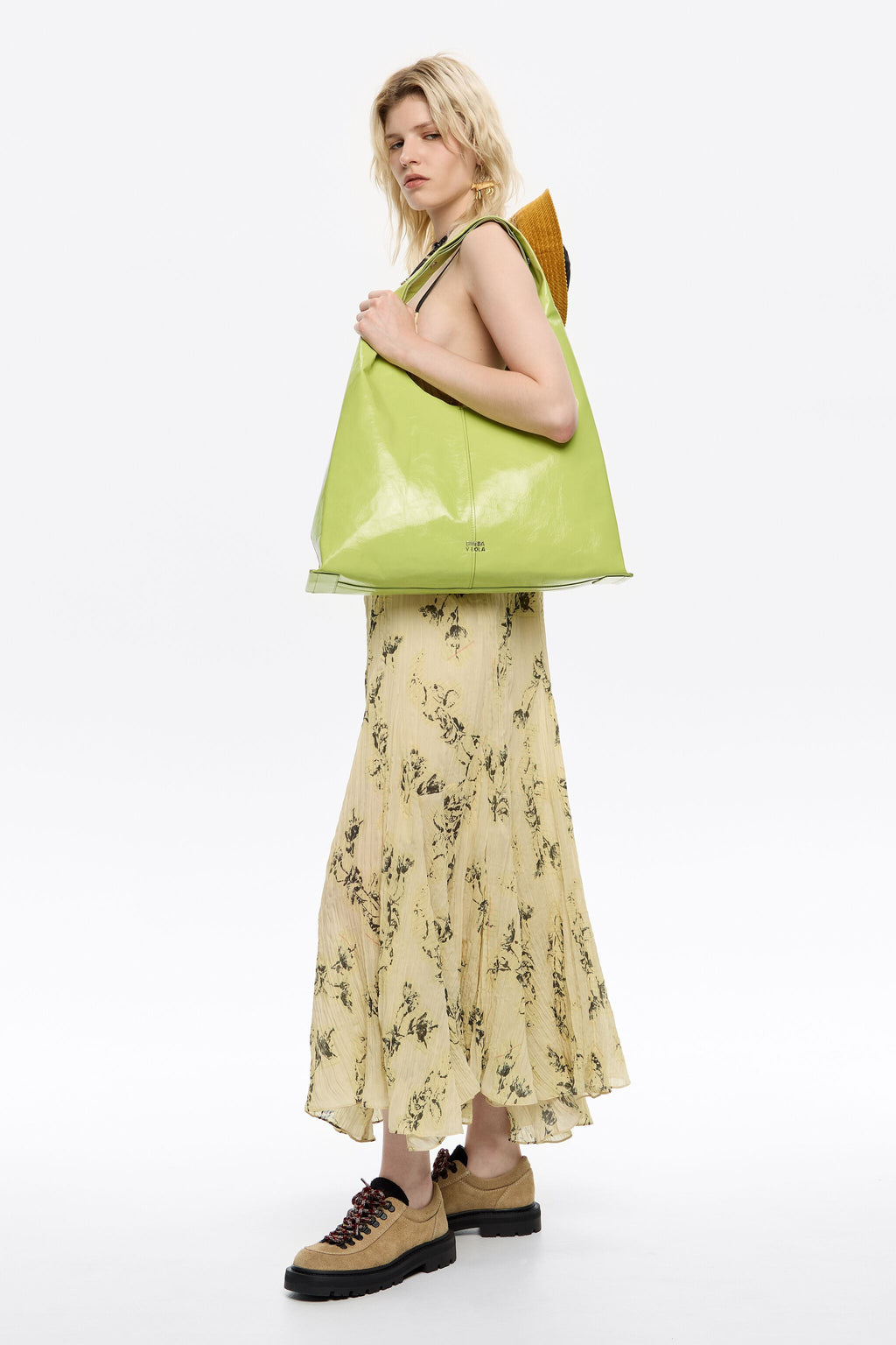 Light yellow Notebook pleated asymmetric dress