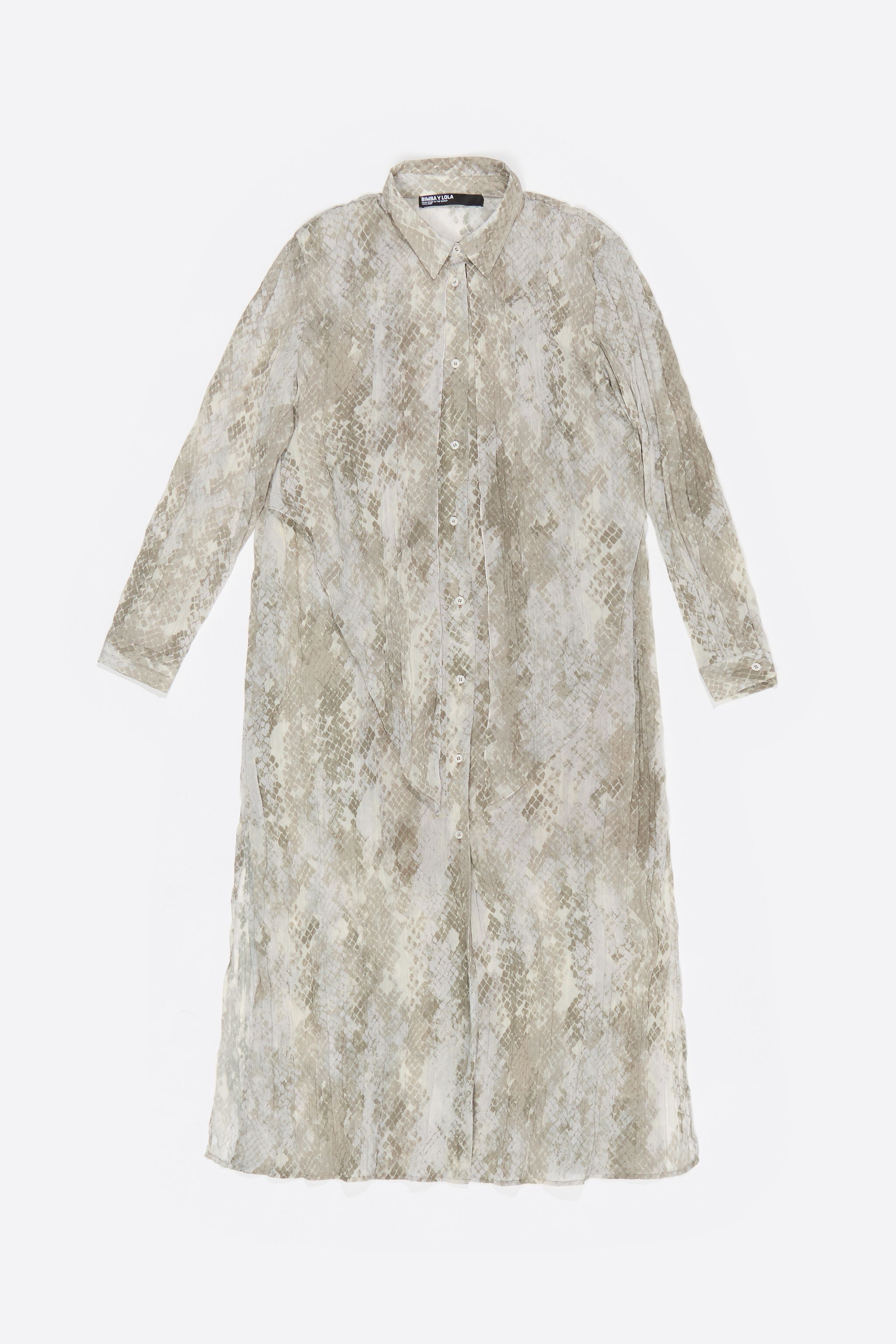 Taupe Snake maxi tie pleated dress