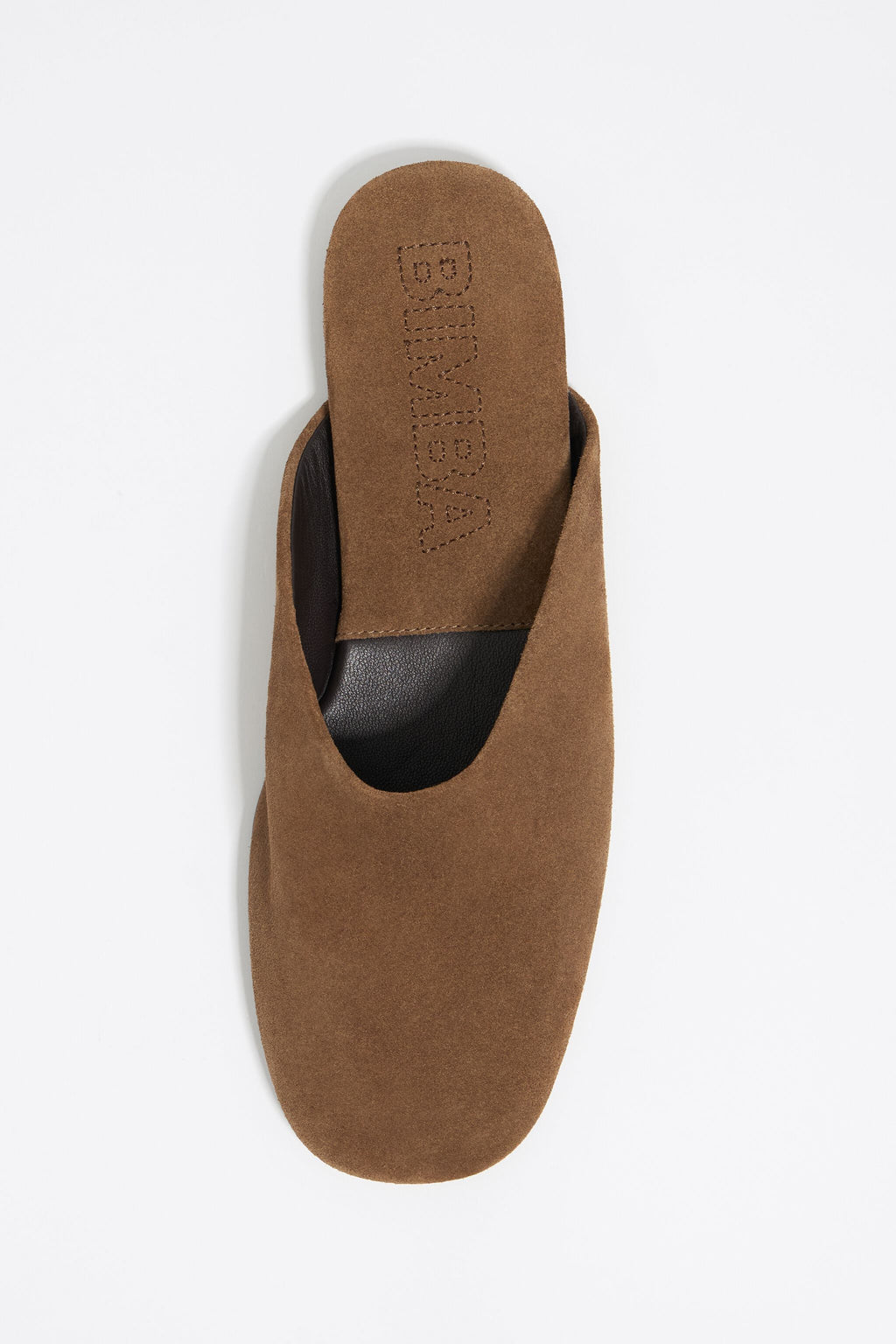 Brown suede leather mule