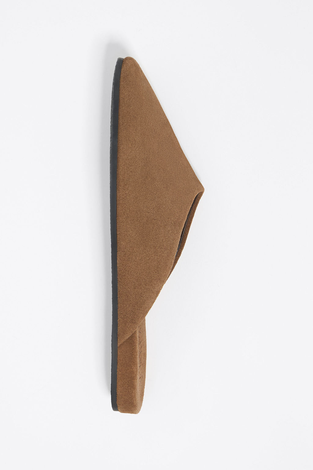 Brown suede leather mule