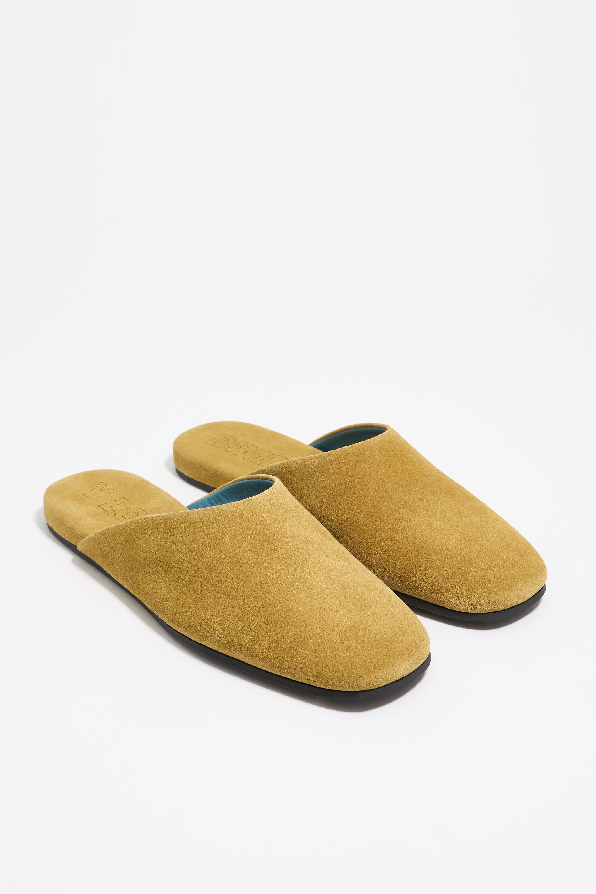 Ocher suede leather mule