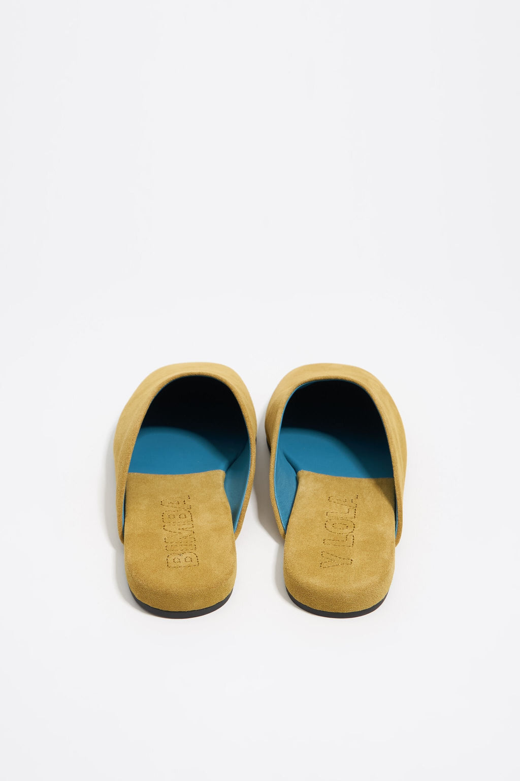 Ocher suede leather mule