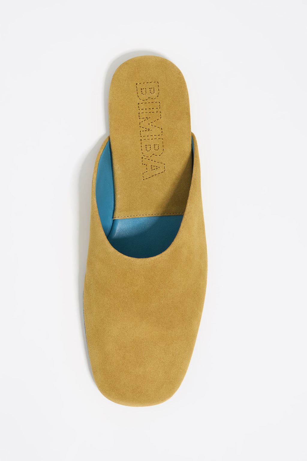 Ocher suede leather mule