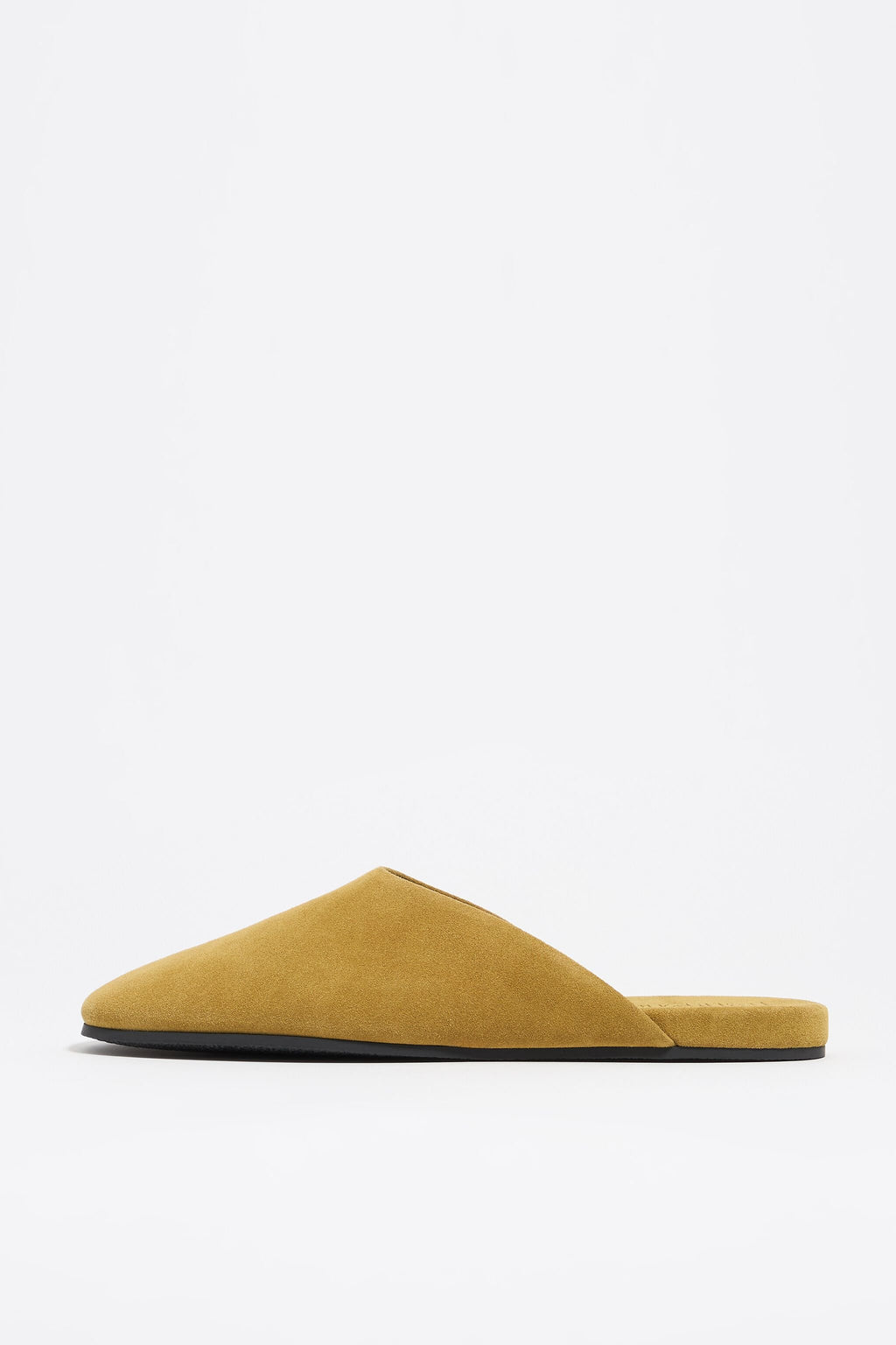 Ocher suede leather mule