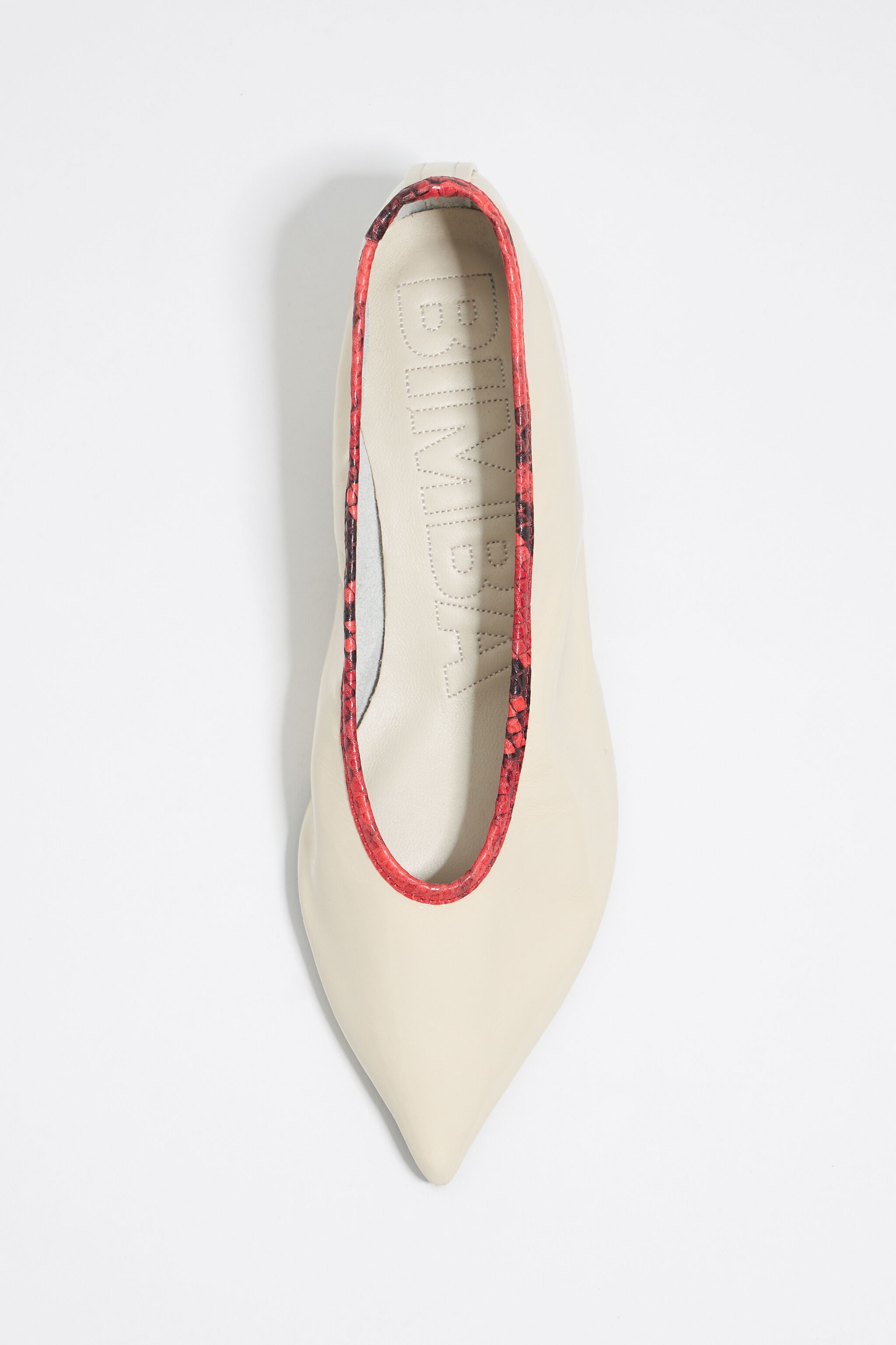 White leather small heel court shoe