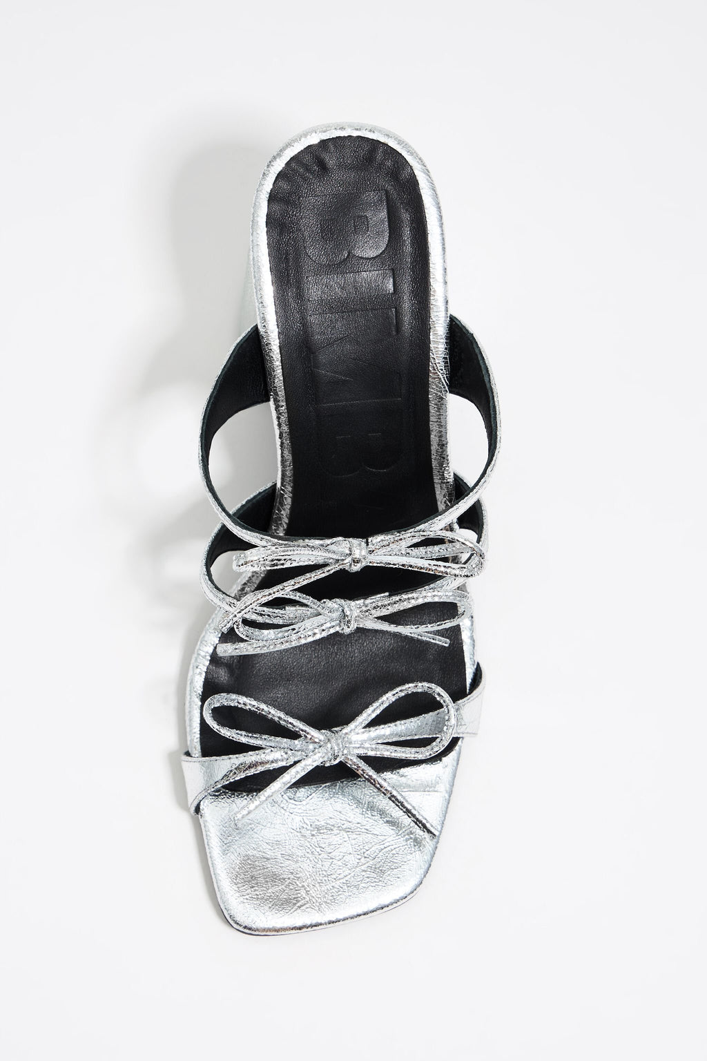 Silver leather heeled sandal