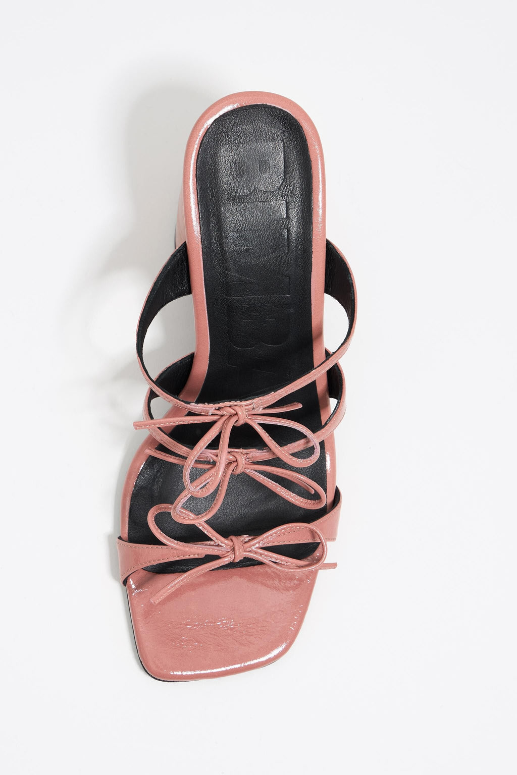 Pink leather heel sandal