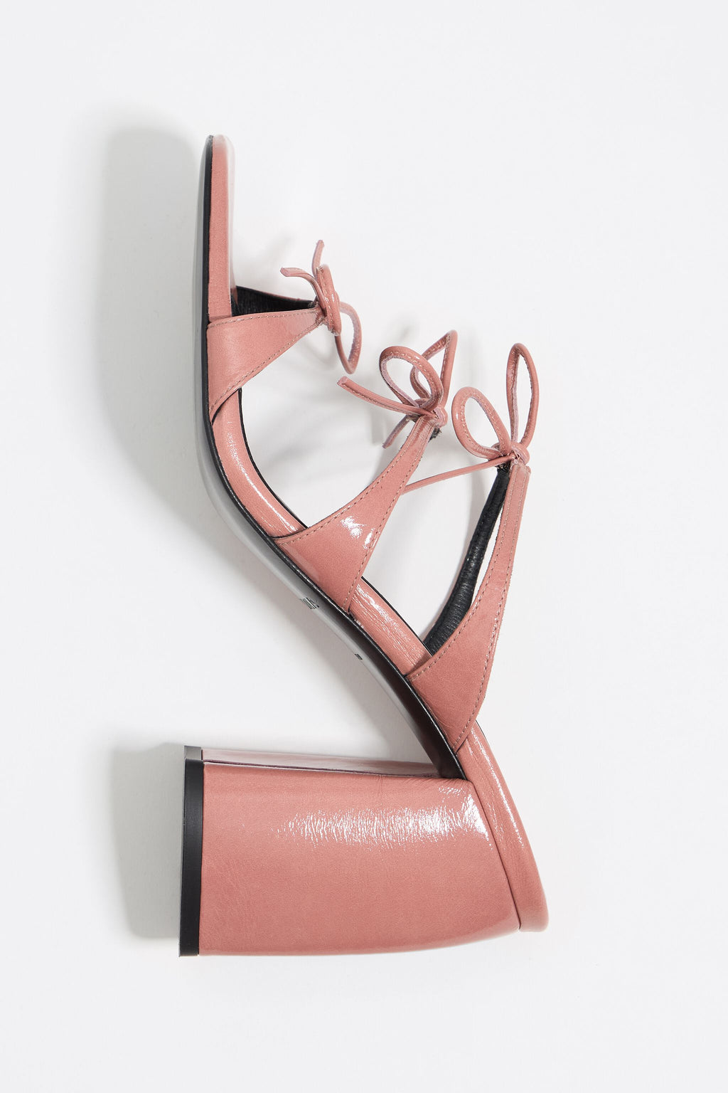 Pink leather heel sandal
