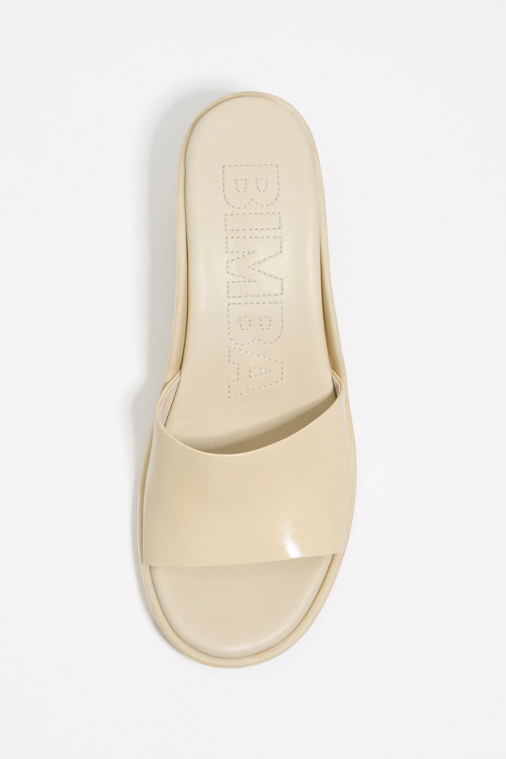 Off-white leather heeled sandal