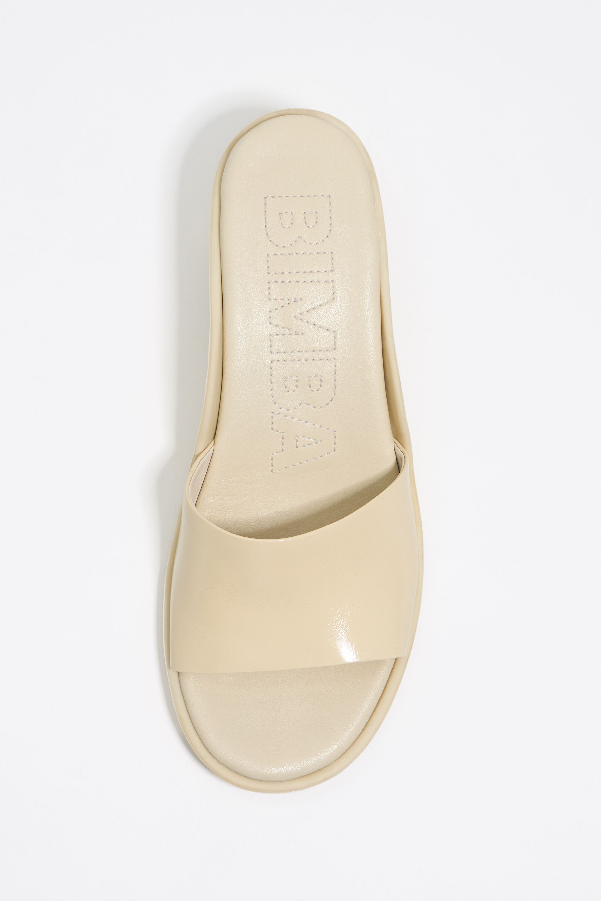 Off-white leather heeled sandal