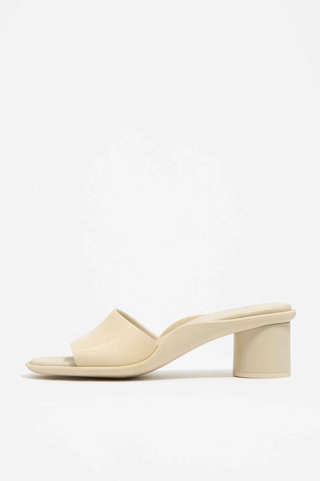 Off-white leather heeled sandal